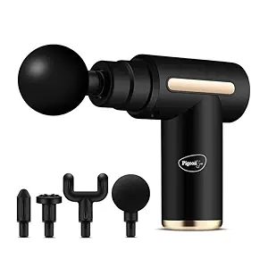 Pigeon Pulse Gun Massager With Digital Display,4 Heads,6 Speed,Rechargeable,Handheld,Percussion Muscle For Full Body Pain Relief,Muscle Relaxation Of Neck,Shoulder,Back,Foot For Unisex (Black)