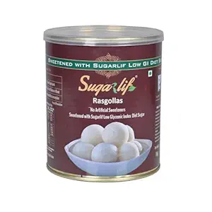 Sugarlif Rasgollas 1 Kg (Pack of 1) - Sweetened with Sugarlif Low GI sugar