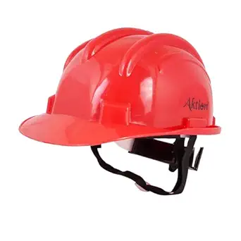 Aktion AK H12_RED Safety Helmets Rachet Type, IS 2925:1984 Color: Red, Pack of 15