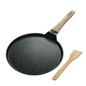 Best Lifelong Die-cast Flat Roti Tawa with Wooden Handle & Spatula