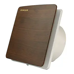 SINGER Venti X 150mm Air Exhaust fan for Kitchen, Bathroom | Noiseless, Sleek Design Easy to Clean | High Speed, Powerful Motor, 100% Copper Winding, 3 Year WarrantyWooden Finish