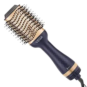 Vega Pro Volumizer Hair Blow Dryer Brush, 3 in 1 Hot Air Brush, 360 Airflow Vent, 2 in1 Quick Drying & Styling, 3 Heat/2 Speed Settings, Hair Dryer Brush, Blowout Volumizer Brush(1000-1200W, VHSD-02)