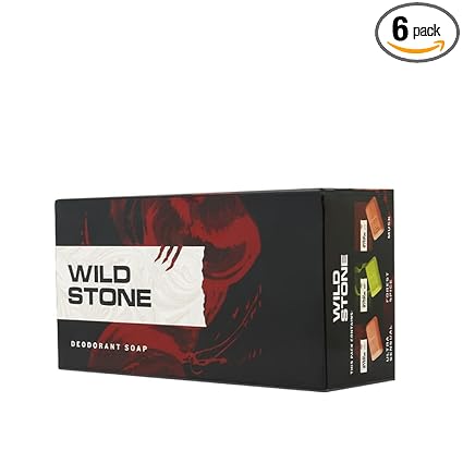 Wild Stone Ultra Sensual, Forest Spice and Musk Soaps for Bath, (Pack of 6, 100gm each) | Grade 1 soaps | Refreshing Bath Soap for Men | Skin-Friendly and Energizing