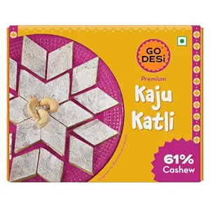 GO DESi Premium Kaju Katli, 61% Cashews, DESi Meetha, Sweets Indian Mithai