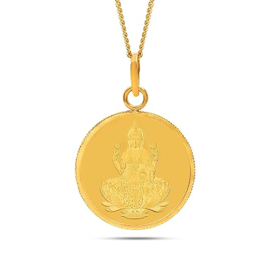 Kalyan Jewellers 24K 999 Purity Goddess Lakshmi Gold Coin Pendant 4 Gms
