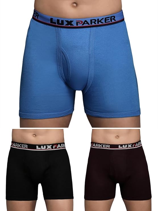 LUX PARKER Men's Cotton Modern Solid Trunks