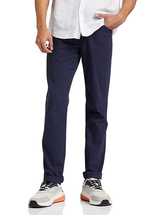 Amazon Brand - Symbol Men's Casual Cotton Pants | Scoop Pocket Chinos | Trousers (Regular Fit)