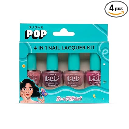 SUGAR POP 4 In 1 Nail Lacquer Kit- 01 Nude Nectar, Matte Finish, 20 Millilitres