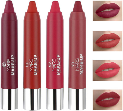 MARS Ultra Matte Lipstick Pack of 4 (Multicolor, 14.4 g)