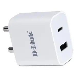 D-Link 20W Dual Port Fast Charger - Type-C & USB-A for All Mobiles