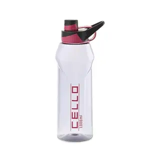 CELLO Fitbe Sipper Cap Water Bottle, 1000ml Black Pink | Perfect For Fitness