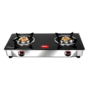 Pigeon Favourite 2 Burner Gas Stove | Auto Ignition | Brass Burner | Toughened Glass | 2 year Warranty