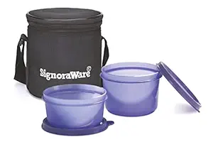 Signoraware Executive Small Lunch Box with Bag, 15cm, Violet