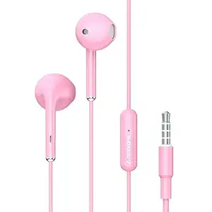 Ambrane Wired Headphones in Ear Earphones with in-Line Mic for Clear Calling