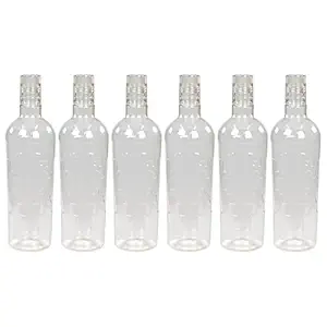 PEARLPET Nira- BPA-free Plastic Water Bottle Set of 6 Pcs, Each 1000ml, Transparent
