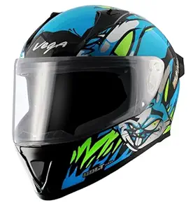 Vega Bolt Bunny Black Neon Blue Helmet-L