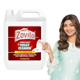 Selzer Zovito Power Clean Toilet Cleaner – 5L | 5-in-1 Cleaning Action | Kome Fresh Fragrance | Fights Germs, Removes Tough Stains, Eliminates Odours, Etch-Free Formula | Hygienic & Sparkling Toilets.