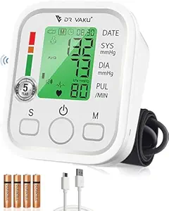 DR VAKU BP Monitor Fully Automatic Blood Pressure Machine to Check Digital Accurate Level for Home Monitoring Device with Talking Function,Large Display + Cuff Kit Best Accurate Apparatus Measurement