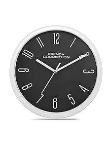 French Connection Plastic Stylish Analog Wall Clock for Home with Dark Grey Dial