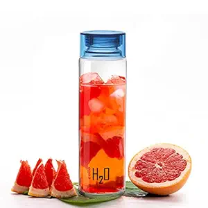 CELLO H2O Glass Fridge Water Bottle 920ml, Leakproof & Durable, Blue
