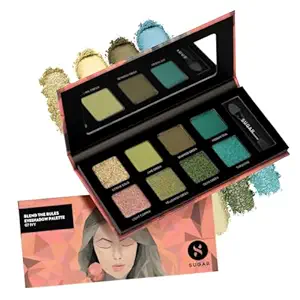 SUGAR Cosmetics Blend The Rules Matte Eyeshadow Palette | SmudgeProof - 07 Ivy (Enchanting Emeralds) | 10.4 gm