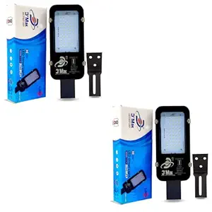 DMak Store 50W Led Chip Street Lights, Aluminium Die Caste, Rustproof White Lights for Street, Parking Area, Malls, Garden, Patio, Pack of 2