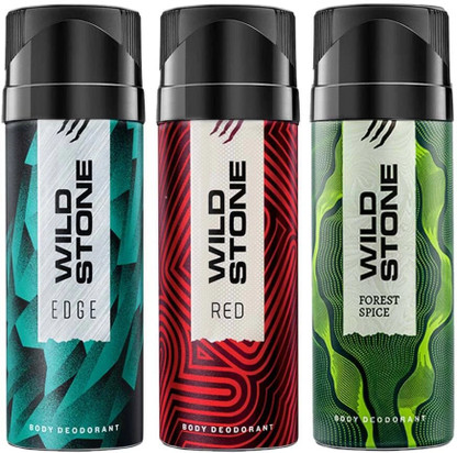 Wild Stone Edge, Forest Spice, Red Deodorant Combo Body Spray for Men
