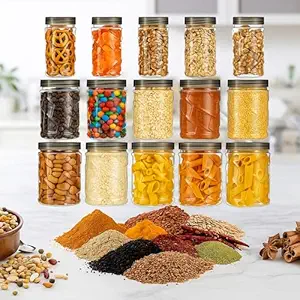 Amazon Brand - Solimo Stackable Food Storage Containers for Kitchen Organizer