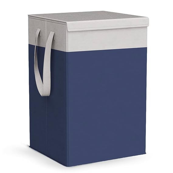 75L Laundry Basket for Clothes, Non Woven Laundry Bin/Bags, Freestanding Storage Organizer for Clothes Storage Organizer for Bedroom, Blue