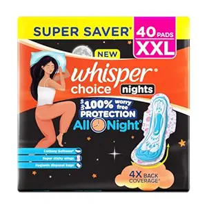 Whisper Ultra Overnight Sanitary Pad For Women With Wings - XXl, 40 Pads