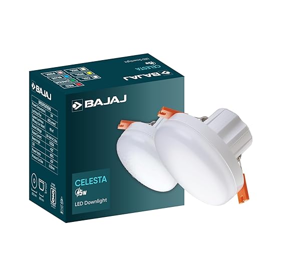 Bajaj Polycarbonate Celesta LED Deep Downlight 5W | for Smaller Spaces | LED Back-Lit Technology | Red (Pack of 1)