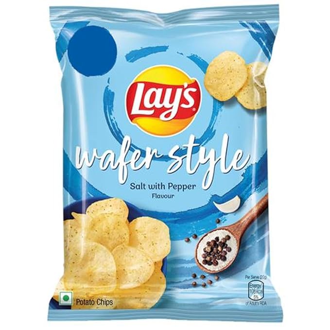 Lay's Wafer Style Salt with Pepper Potato Chips, 23g
