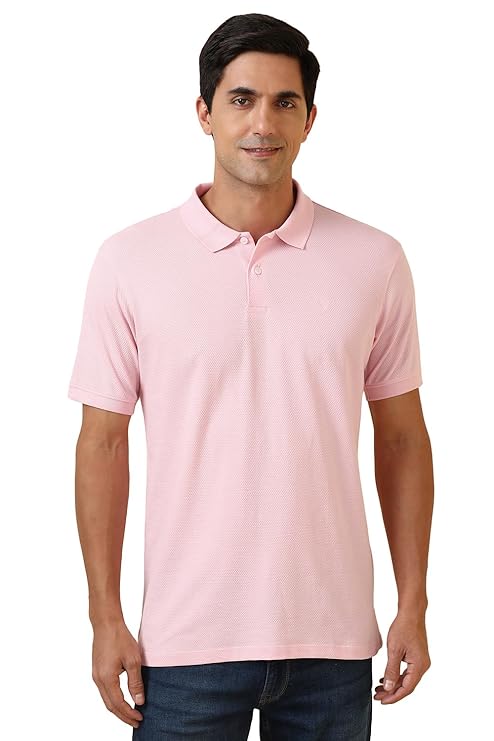 Allen Solly Men's Regular Fit Solid Popcorn Textured Polo