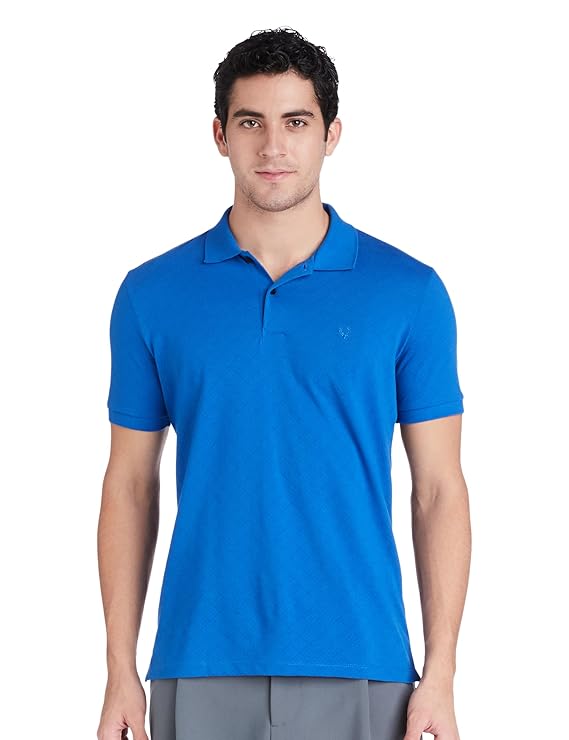 Allen Solly Men Polycotton Regular Fit Textured Jacquard Polo