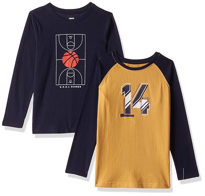 Amazon Brand - Jam & Honey Boys T-Shirt (Pack of 2)