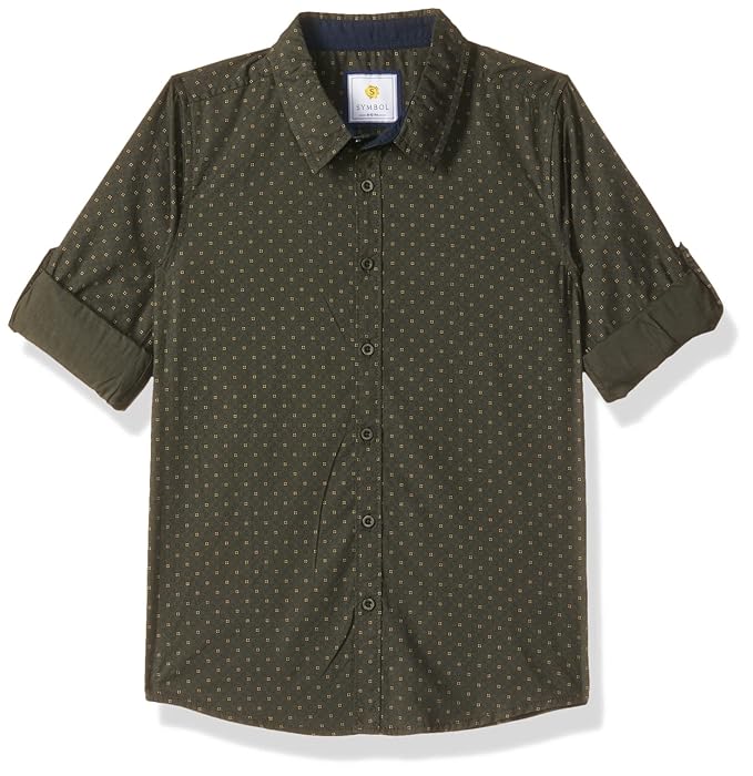 Amazon Brand - Symbol Boy's Printed Regular Fit Shirt