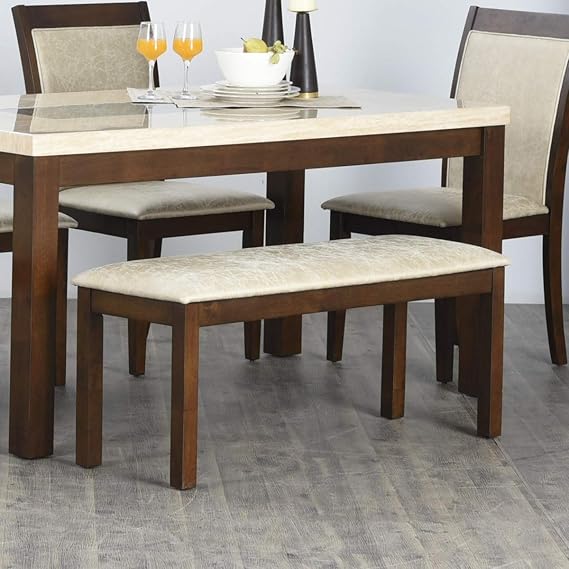 Home Centre Harmony Sia Fabric Dining Bench - Grey