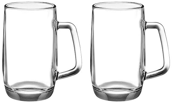 Amazon Brand - Solimo Transparent Beer Mugs Set 470ml
