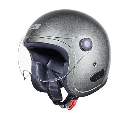 Studds Jet Open Face ISI Certified Helmet with Chopper Visor Gun Grey - L