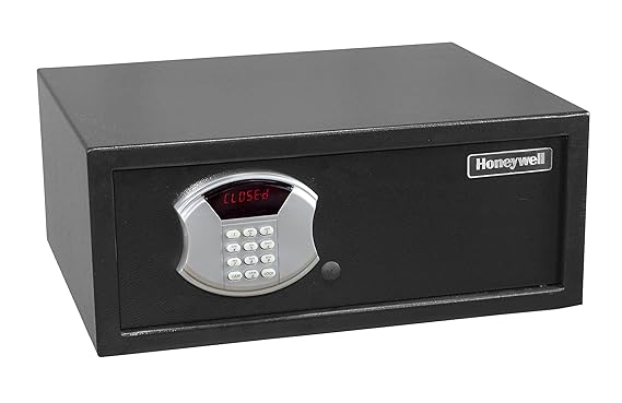 Honeywell Safes - 5105 Low Profile Steel Security Safe with Hotel-Style Electronic Digital Lock for Home & Offices (1.14-Cubic Feet, Black)