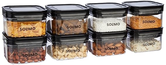 Amazon Brand Solimo Airtight Storage Jars, BPA Free, Multipurpose Storage