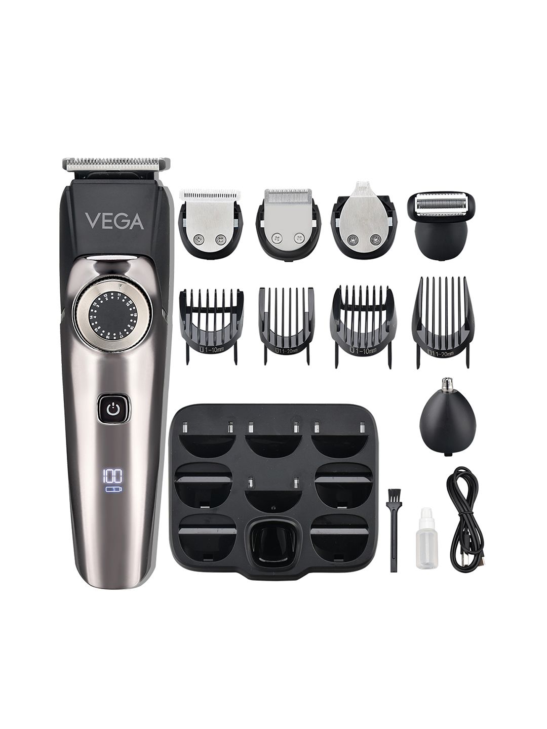 Men VHTH-32 9-in-1 Pro Multi Grooming Trimmer - Gunmetal-Toned & Black