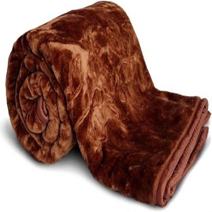 MAGICAL Floral Single Mink Blanket for Heavy Winter (Microfiber, Brown)
