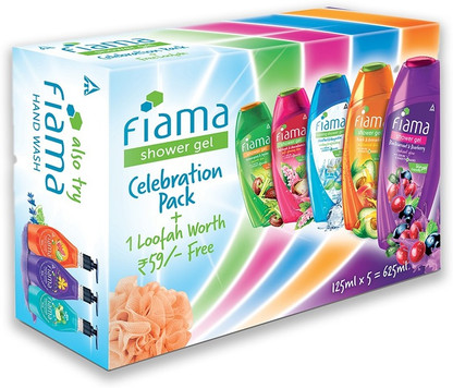 FIAMA Celebration Pack with 5 Unique Body Wash Shower Gels, (125ml Pack of 5) (5 x 125 ml)