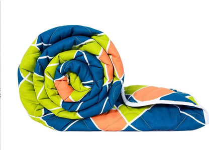 Divine Casa Printed Single Comforter for Mild Winter (Microfiber, Acid Lime)