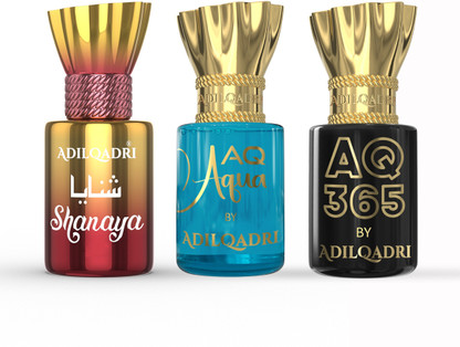 Adilqadri Shanaya,AQ Aqua & AQ 365 Attar combo Unisex Non-Alcoholic Pack of 3 Floral Attar (Fruity)