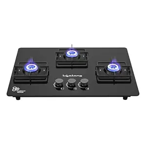 Lifelong 3 Gas Burner Top - 3 Burners Hob Top Gas Stove for Home & Kitchen - Automatic Gas Stove for Modern/Modular Kitchen (LLHT923)