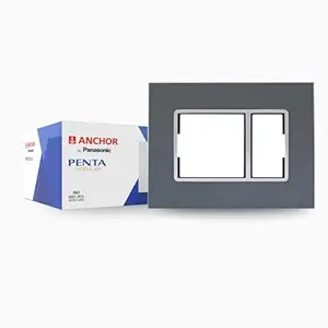 Anchor by Panasonic Penta 3 Module Gina Cover Plate with Chrome Collar for Switch Board (Black, 65803B-2)