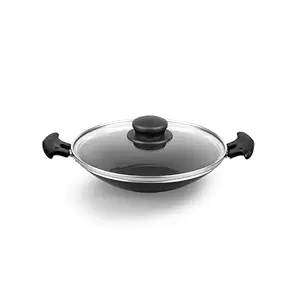 Pigeon by Stovekraft Special Aluminium Non-Stick Appachetty with Lid, 200mm, Black