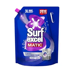 Surf Excel Matic Front Load Liquid Detergent 3 L Refill for Tough Stain Removal